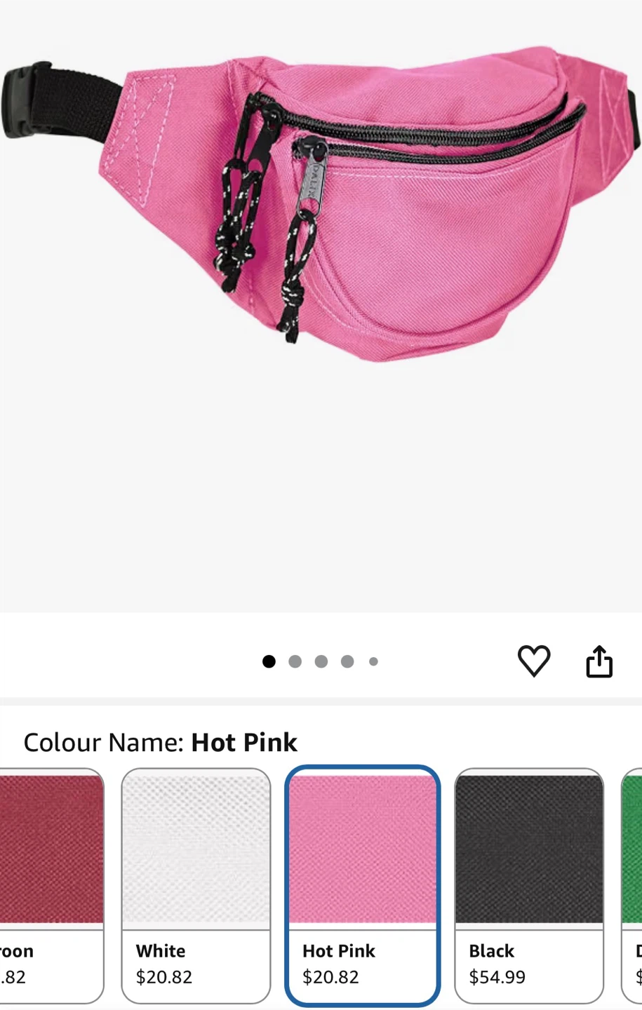 Hot Pink Fanny Pack / Bum Bag - Adjustable Waist
