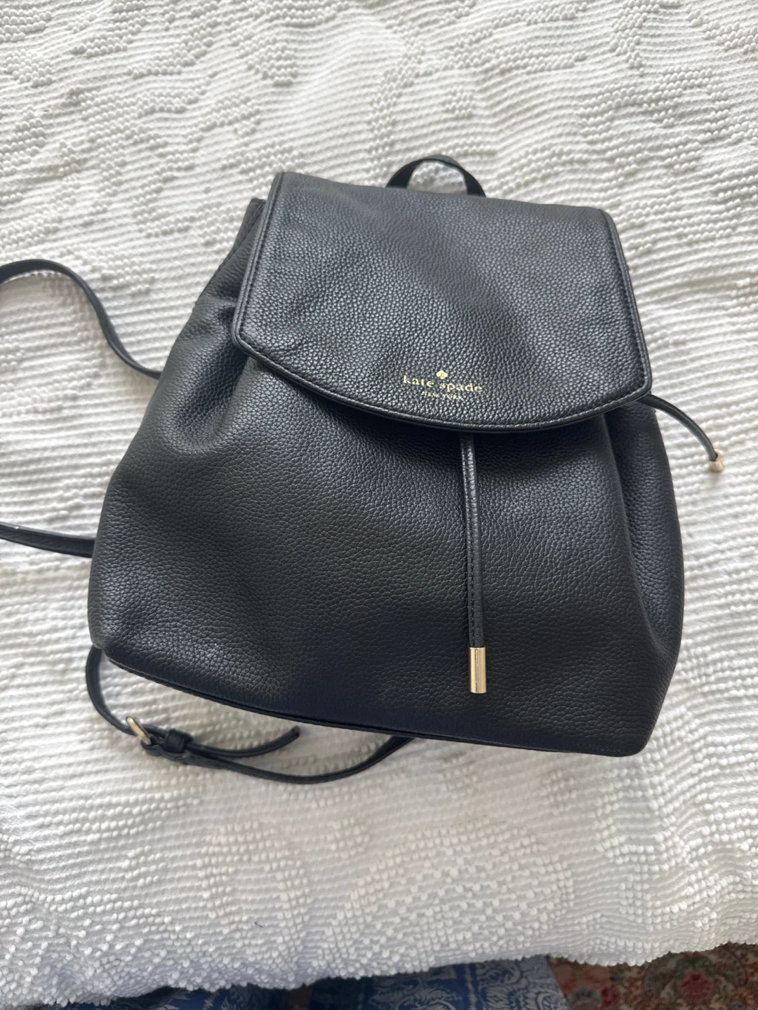 Kate Spade Black Leather Backpack