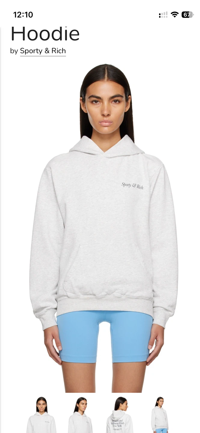 Sporty & Rich Gray Hoodie (S) 280$