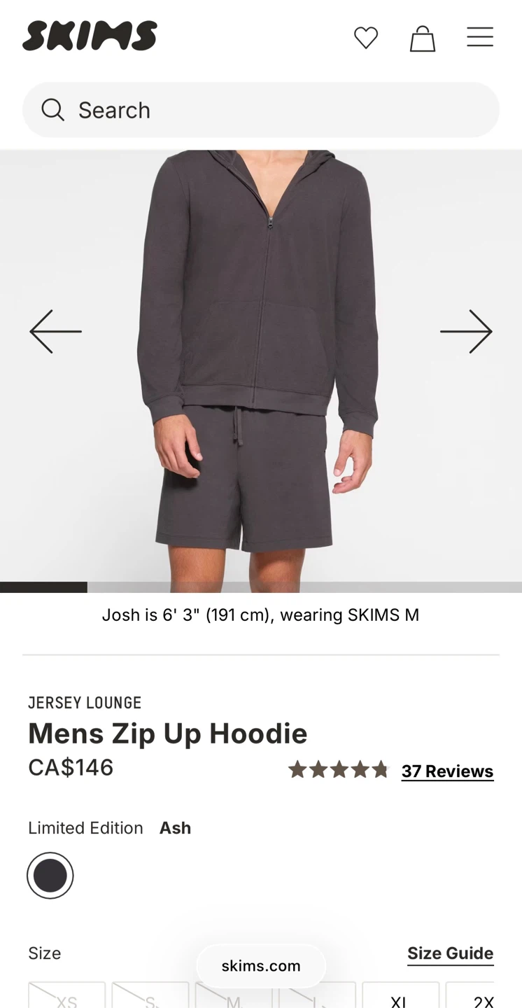SKIMS LOUNGE JERSEY Mens Zip Up Hoodie (M) 146$ - photo 5