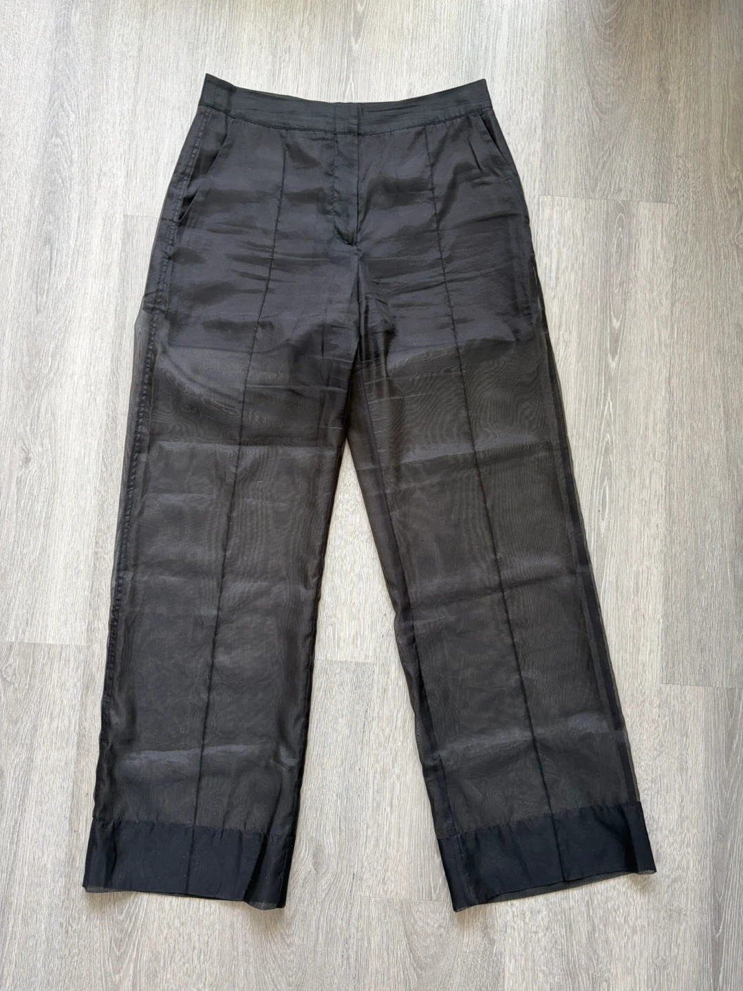 Black sheer wide-leg pants - photo 3