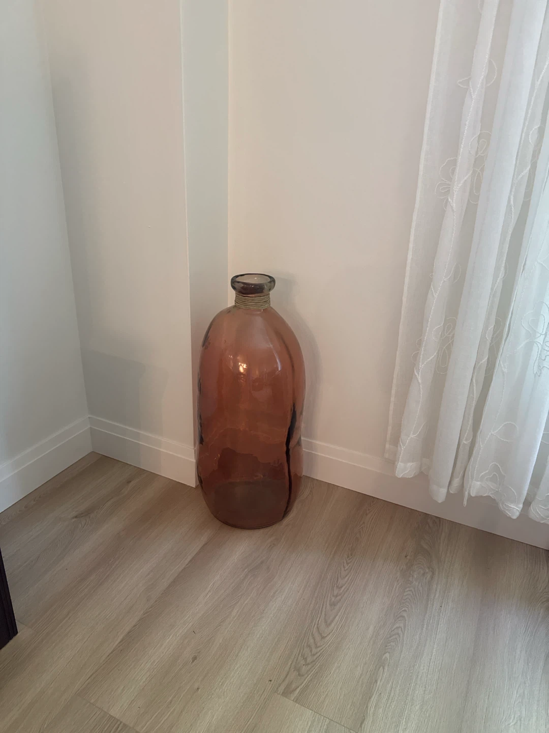 Large Amber Glass Vase