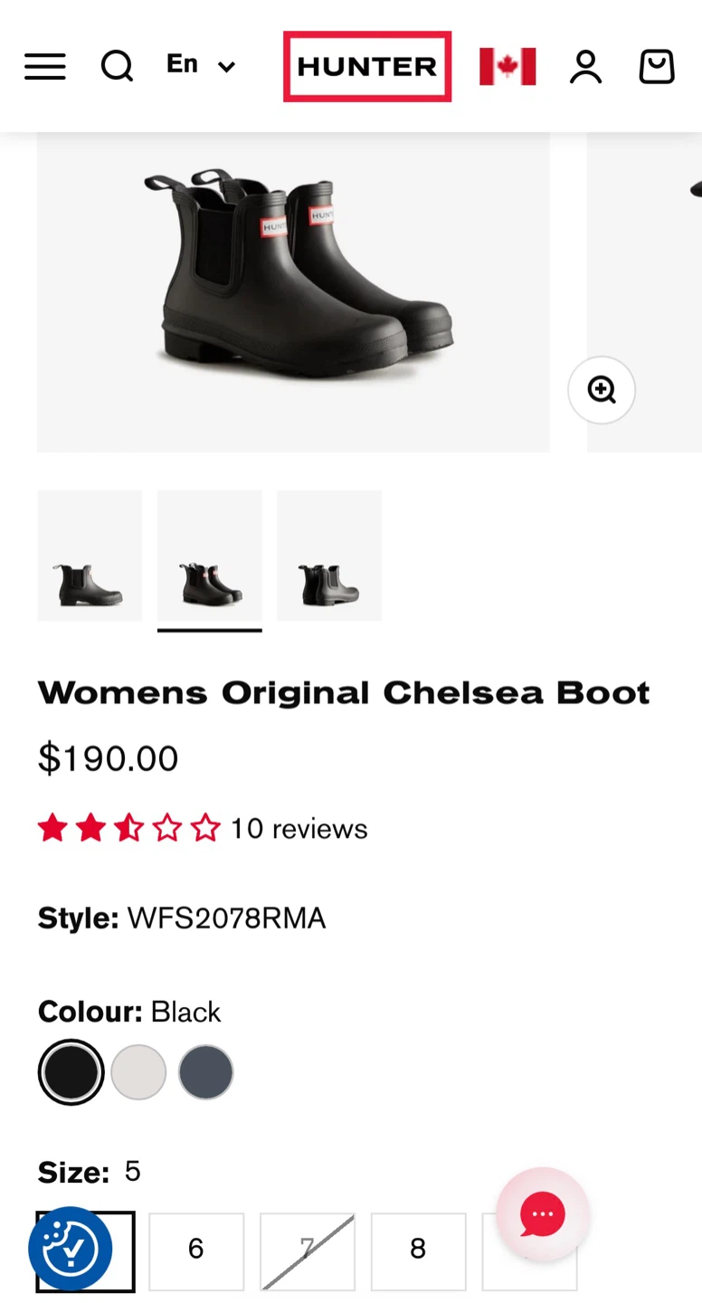 HUNTER Womens Original Chelsea Boot Size (7) 190$ - photo 2