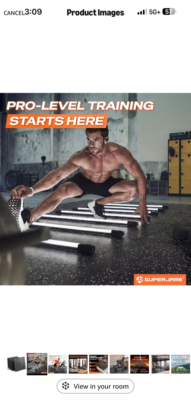 SUPERJARE 0.56" Thick 48 Sq Ft Rubber Top Gym Flooring Tiles - photo 5