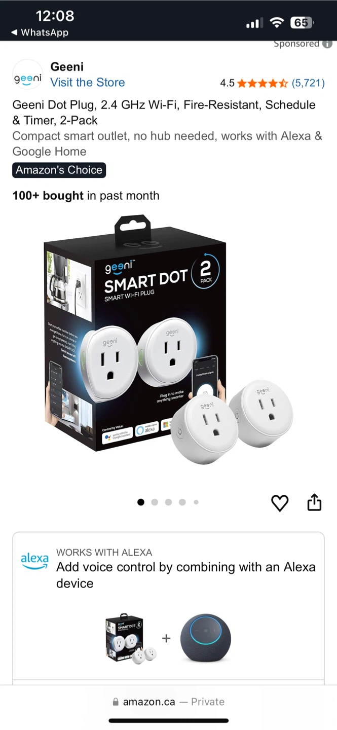 Geeni Dot Smart Plug Wi-Fi Timer 2-Pack