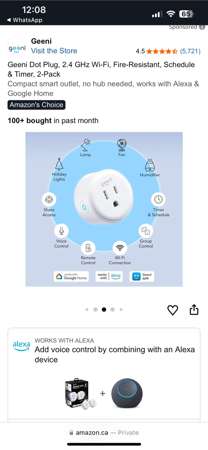 Geeni Dot Smart Plug Wi-Fi Timer 2-Pack - photo 2