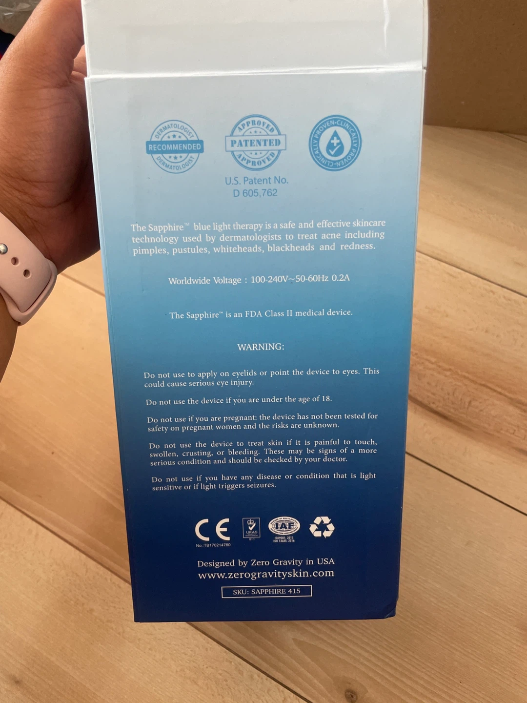 Zero Gravity Sapphire – Blue Light Skincare Device - photo 3