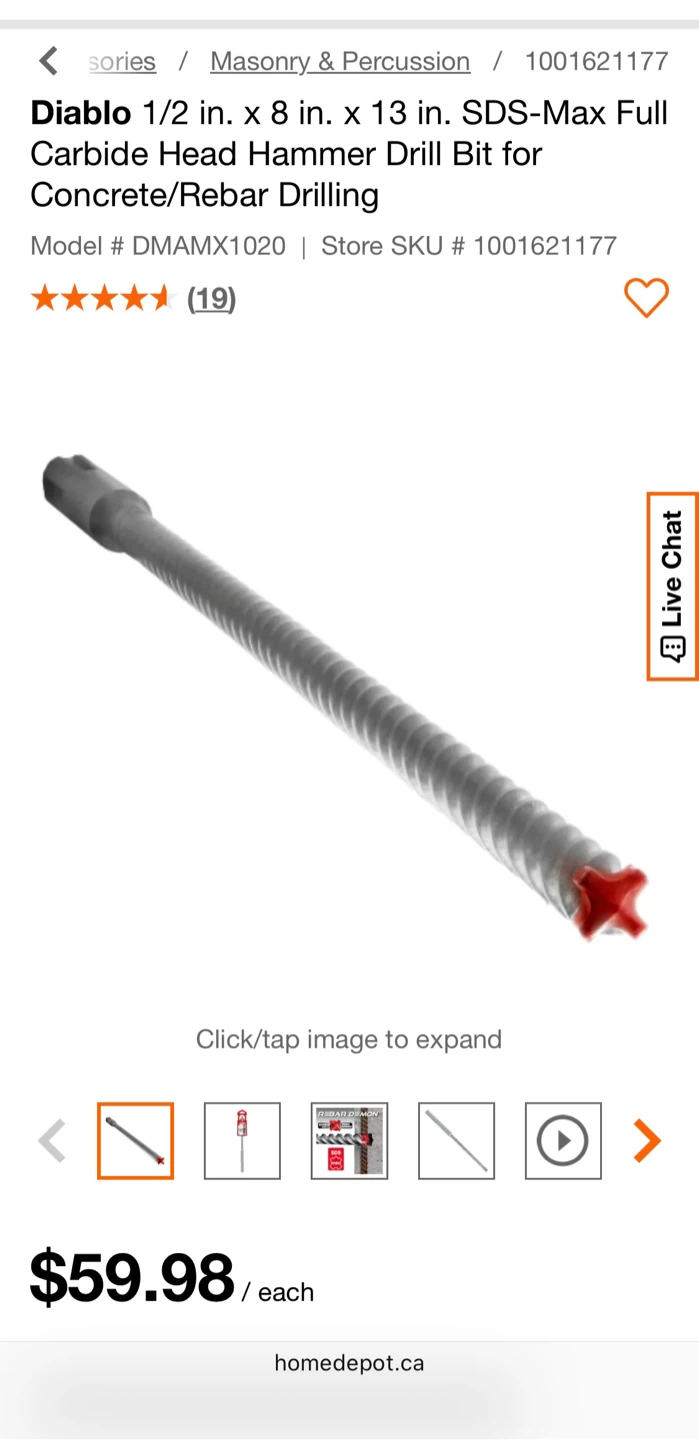 🇩🇪 NEW Diablo SDS MAX Rebar Demon Hammer Bit 1/2" x 8" x 13"