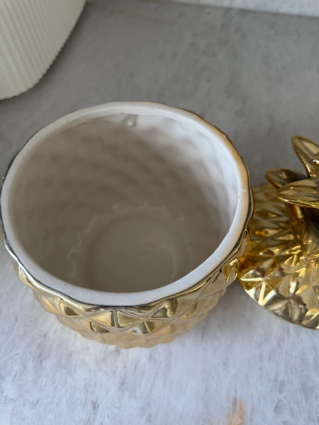 Gold Pineapple Jar with Lid - photo 3