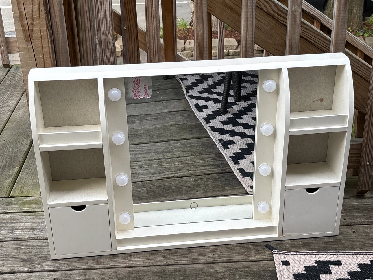 Vanity Mirror with Lights and Storage Shelves