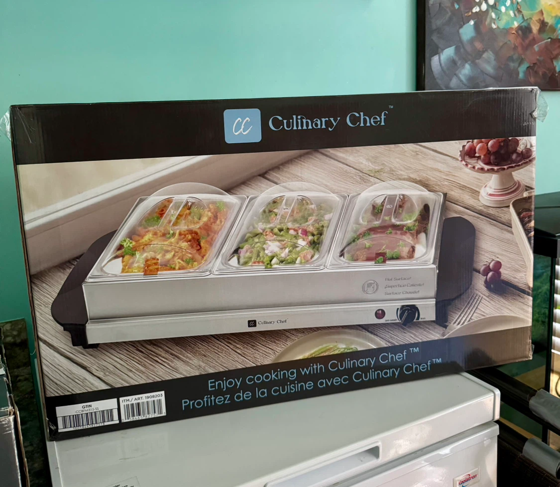 Culinary Chef Triple Buffet Server/Food Warmer
