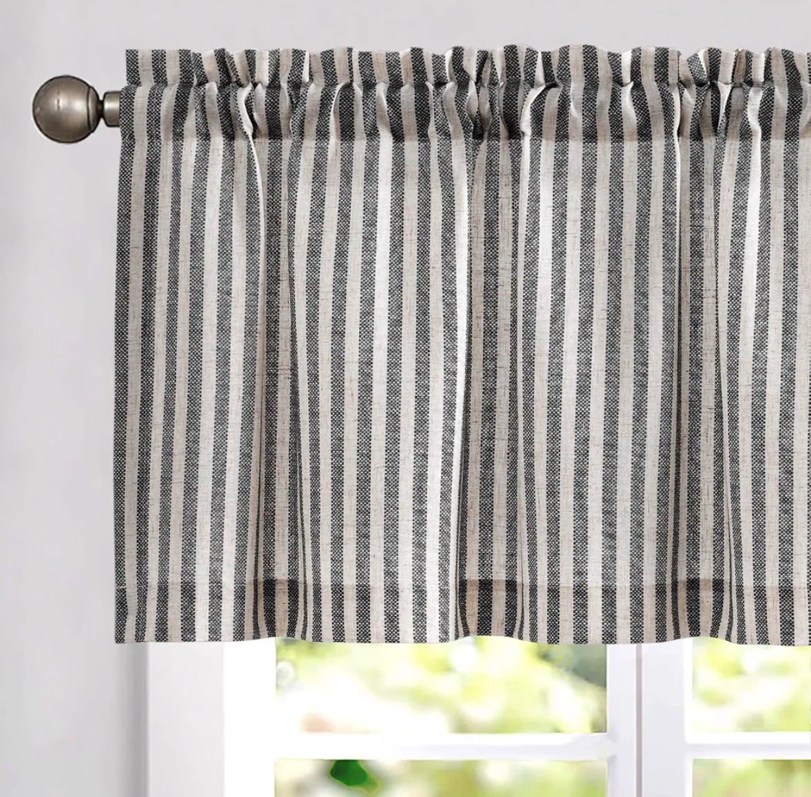 Farmhouse Striped Valance Curtain