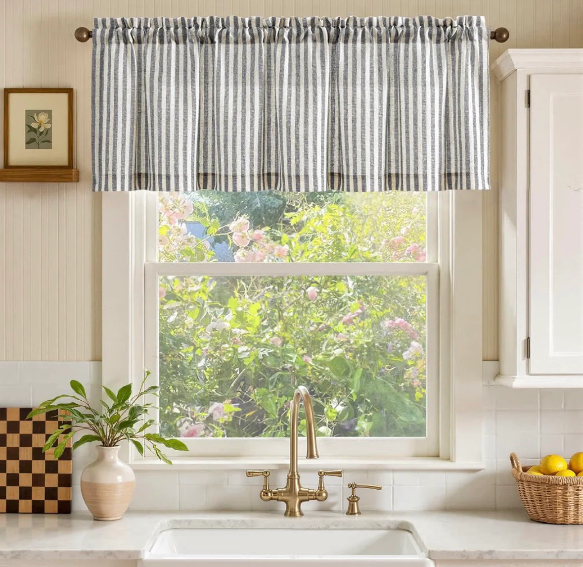 Farmhouse Striped Valance Curtain - photo 2