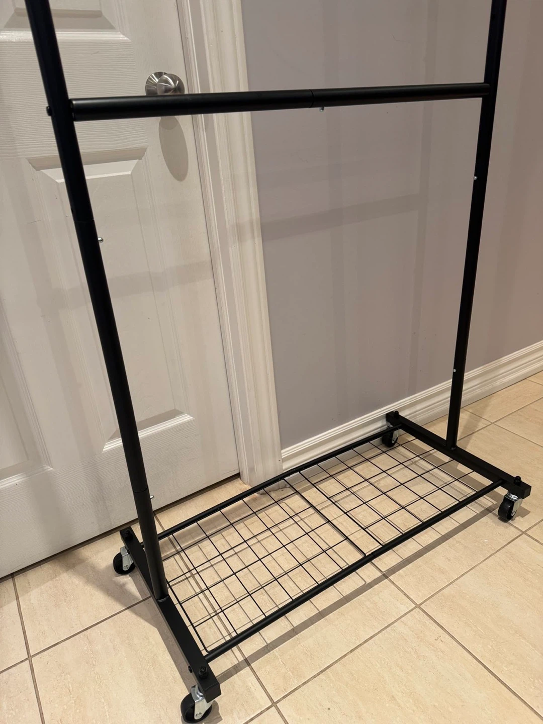 Black Metal Garment Rack with Shelf - photo 3