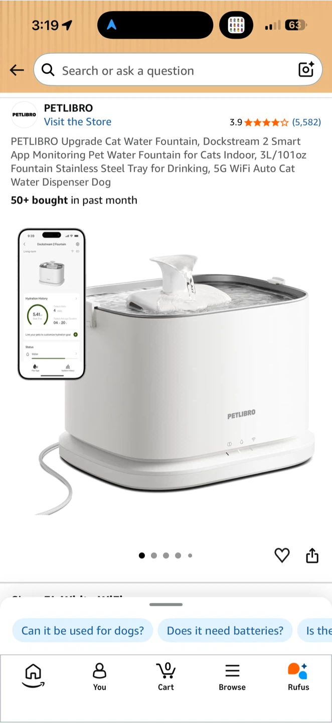 PETLIBRO Upgrade Cat Water Fountain 3L White WiFi