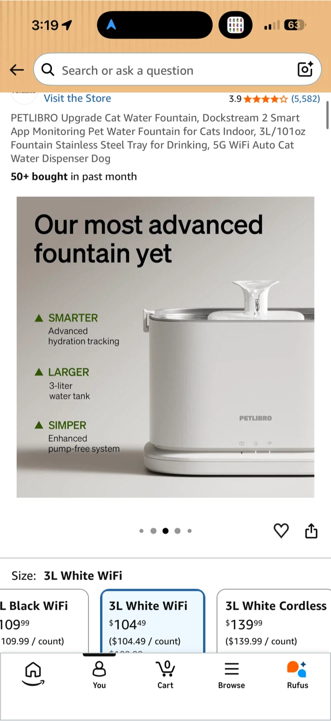 PETLIBRO Upgrade Cat Water Fountain 3L White WiFi - photo 2