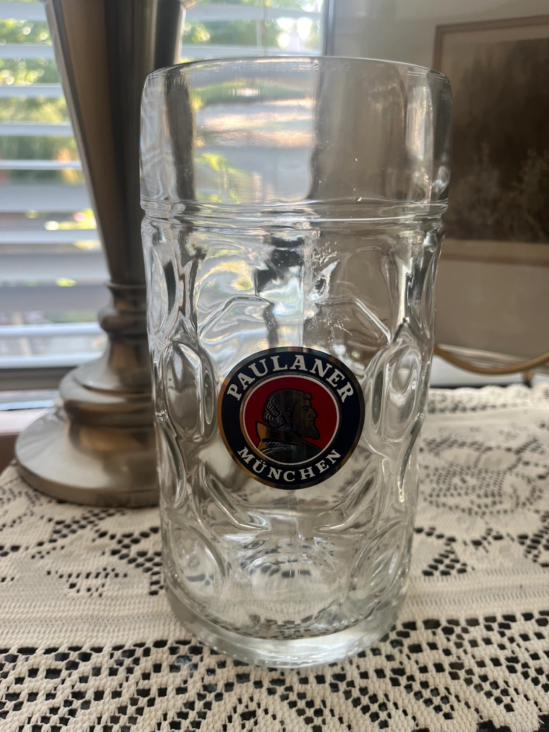 Paulaner Beer Mug (Stein), 8 inches tall