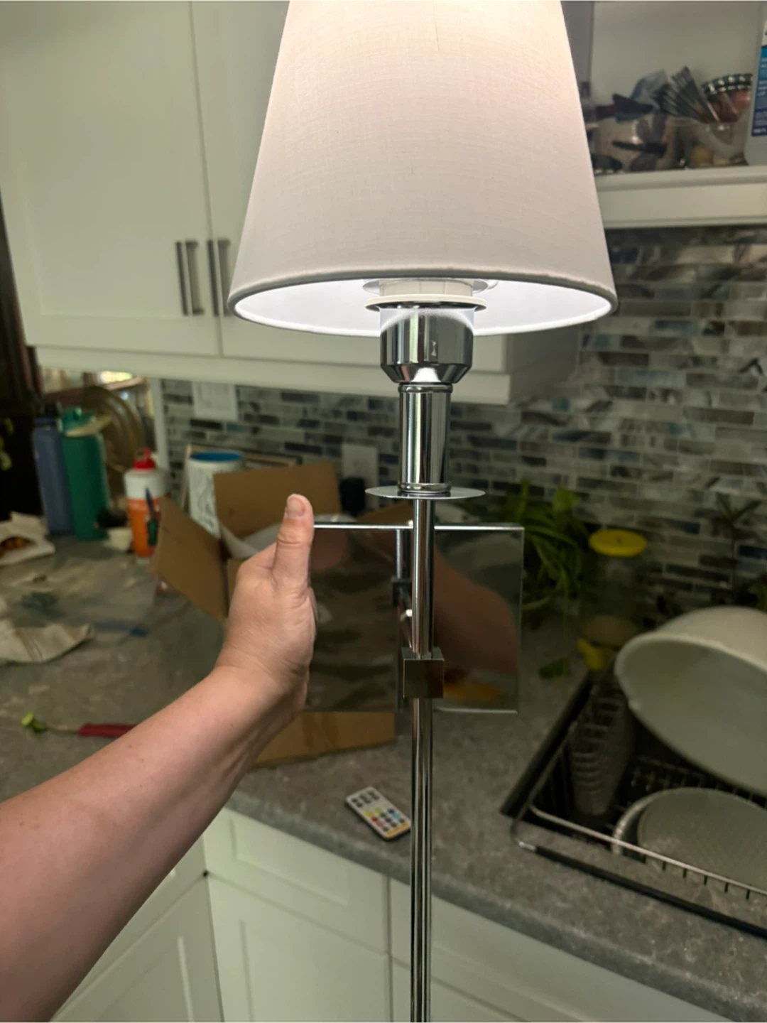 Rechargeable wireless wall sconces in chrome