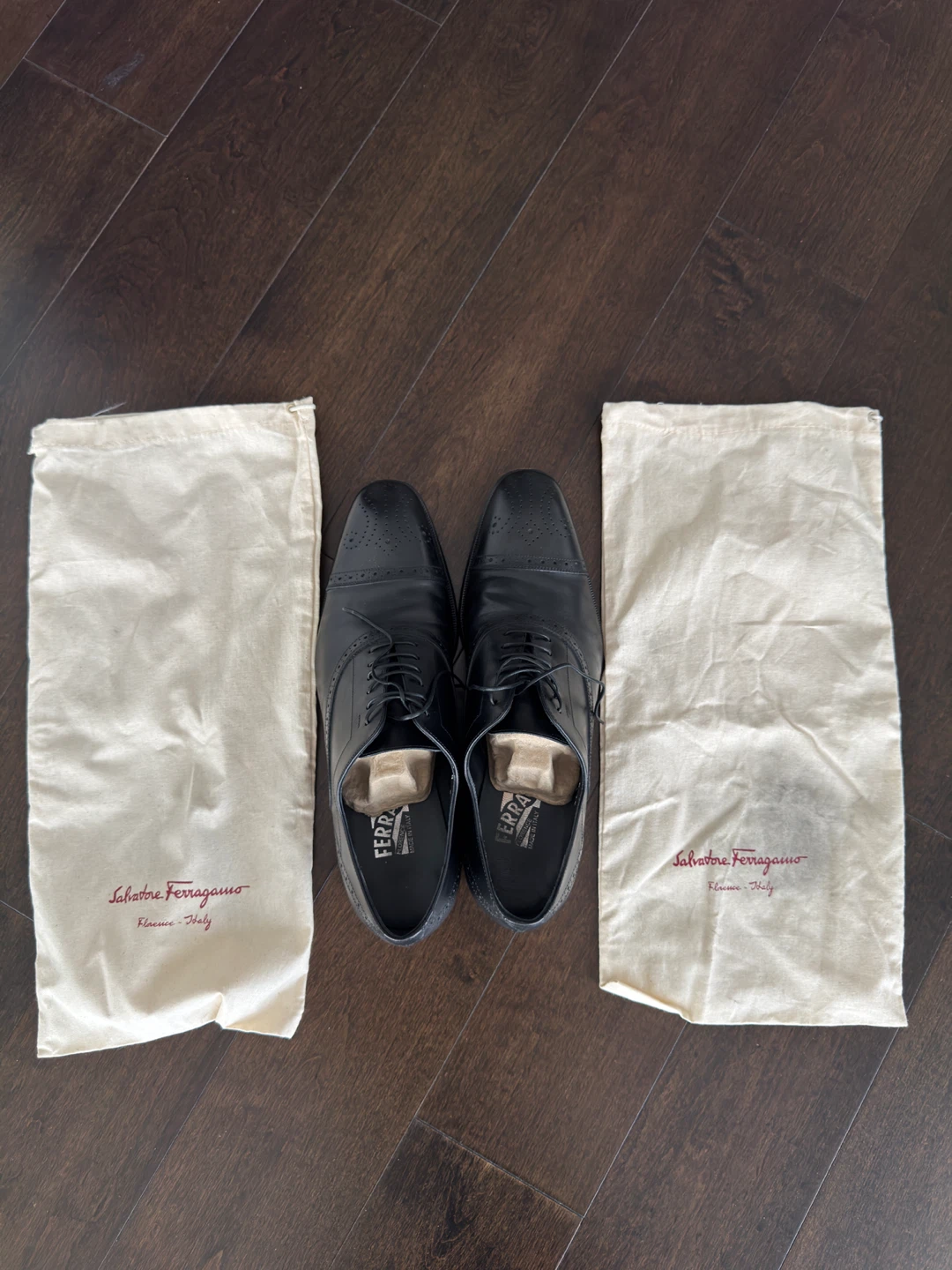 Ferragamo Men's Leather Dress Shoes Size 8 D
