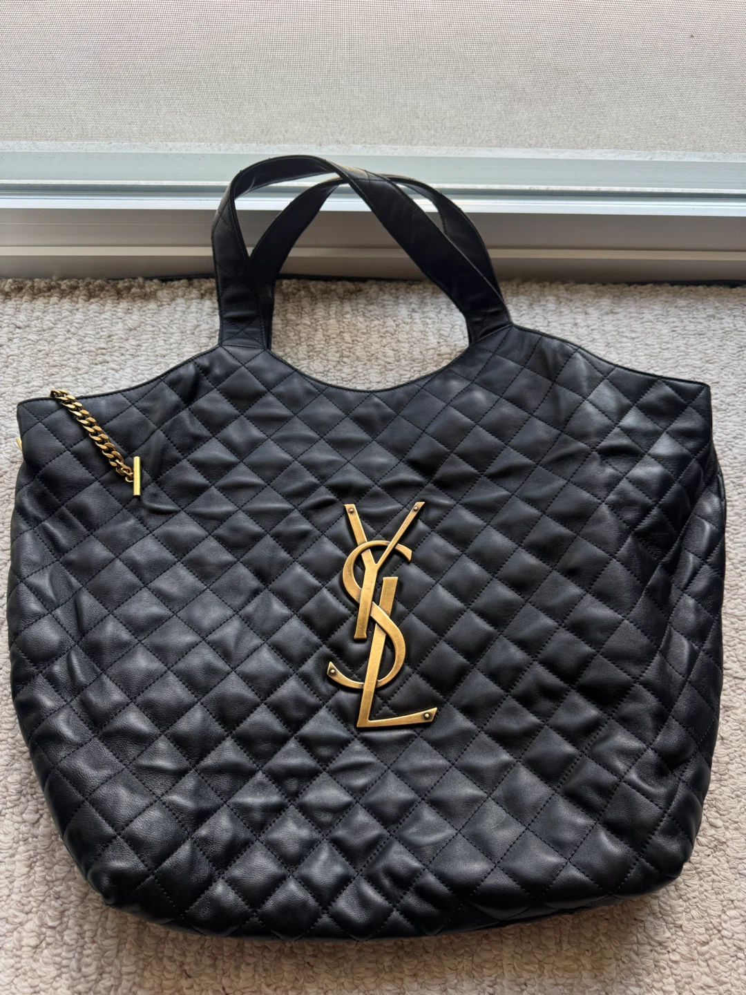 Yves Saint Laurent Black Quilted Leather Tote Bag
