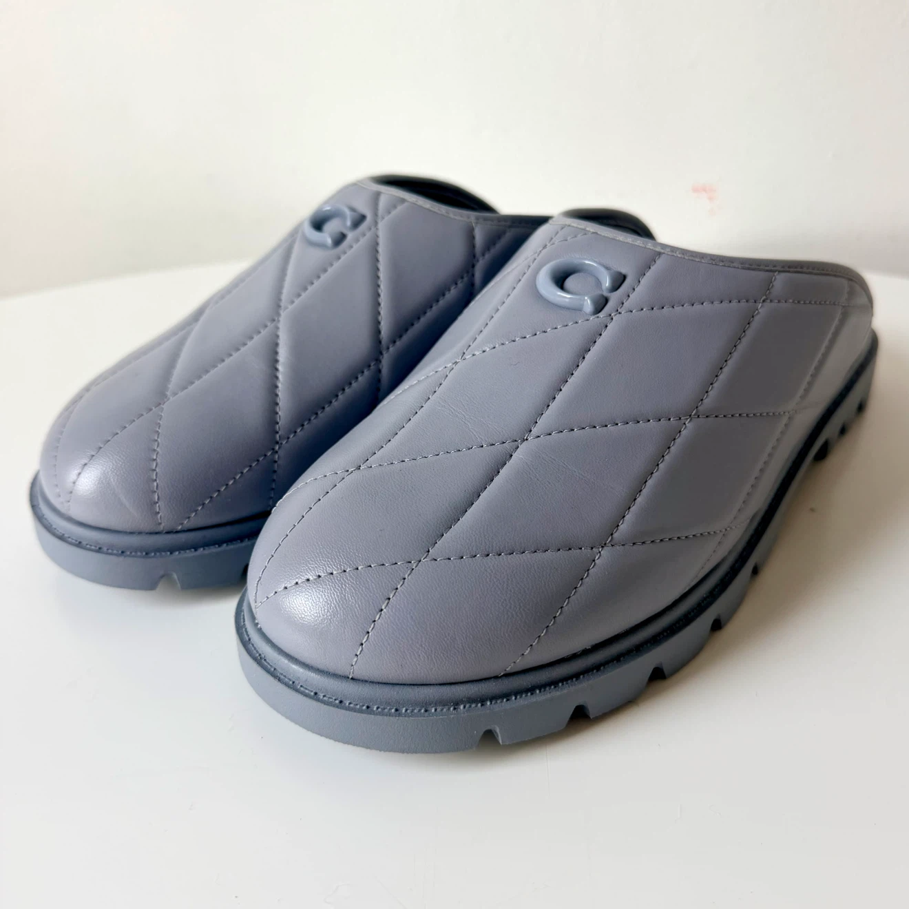 NEW Coach Leather Clog Mule Slippers