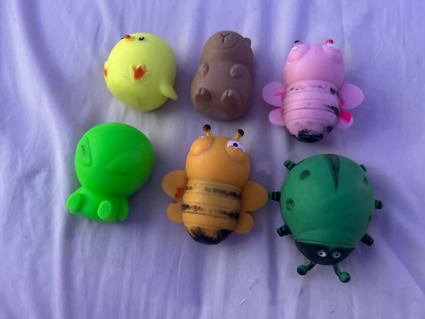 Set of 6 cute squeezy / squishy toys