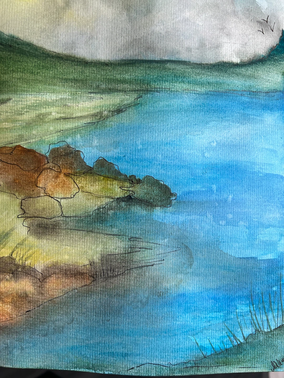 Original Watercolour Landscape Painting - photo 3