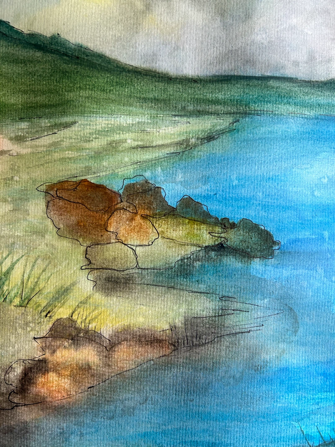 Original Watercolour Landscape Painting - photo 4