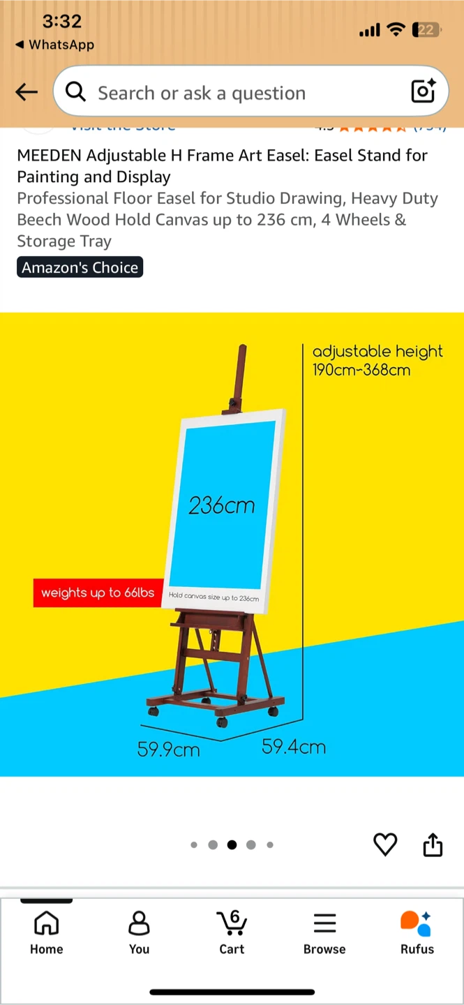 MEEDEN Wooden Art Easels (2) - Adjustable - photo 3