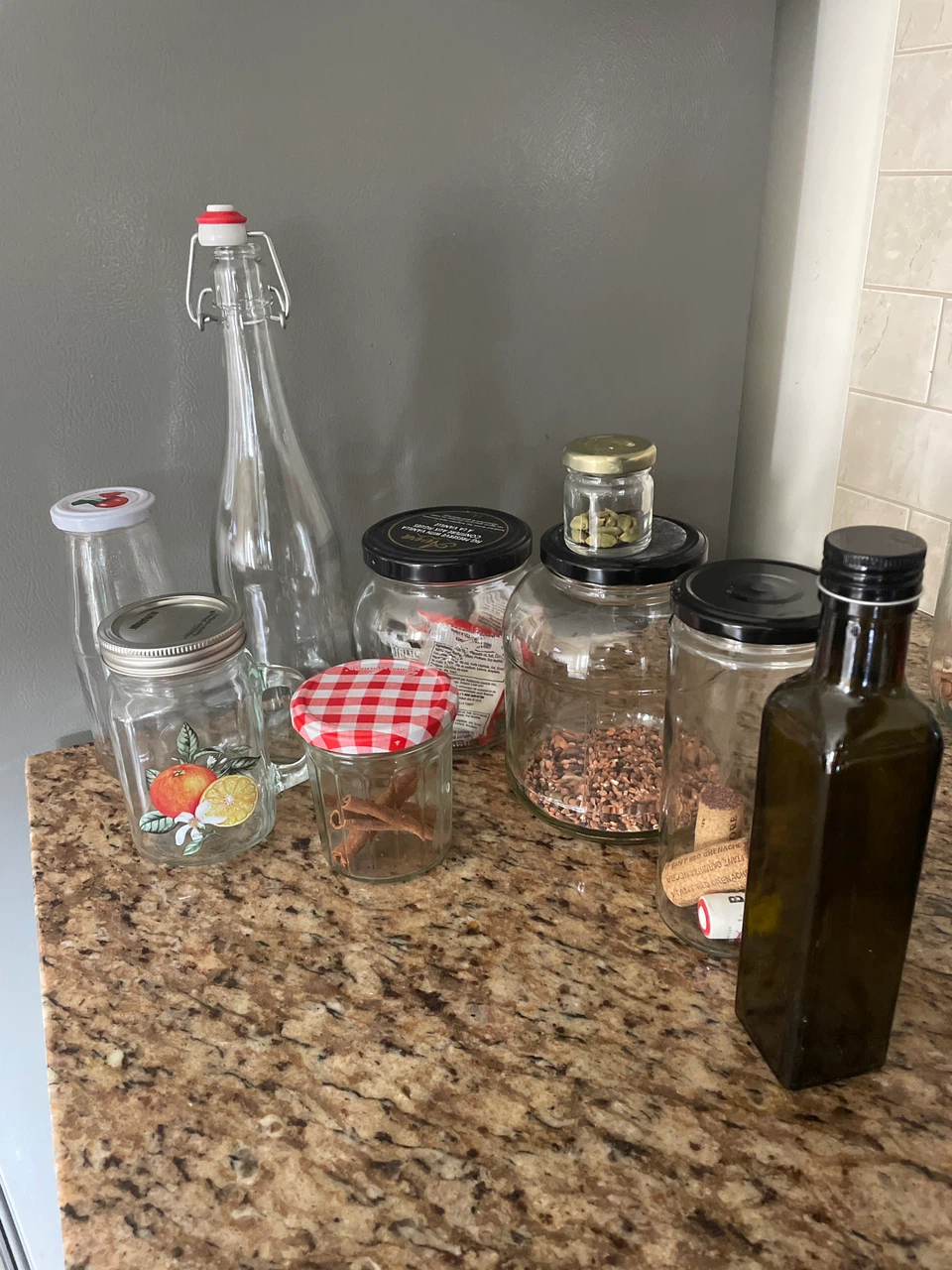 Assorted Glass Jars and Bottles