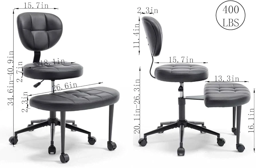 “Light used” Ergonomic Cross-Legged Kneeling Chair with Wheels - photo 2