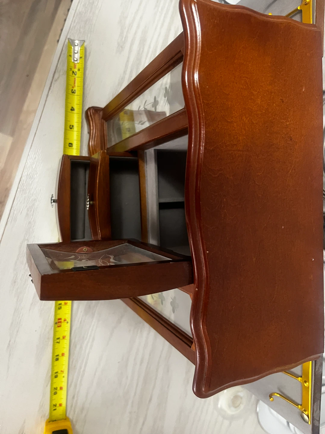 Wooden Jewellery Box with Mirror and Drawers - photo 2
