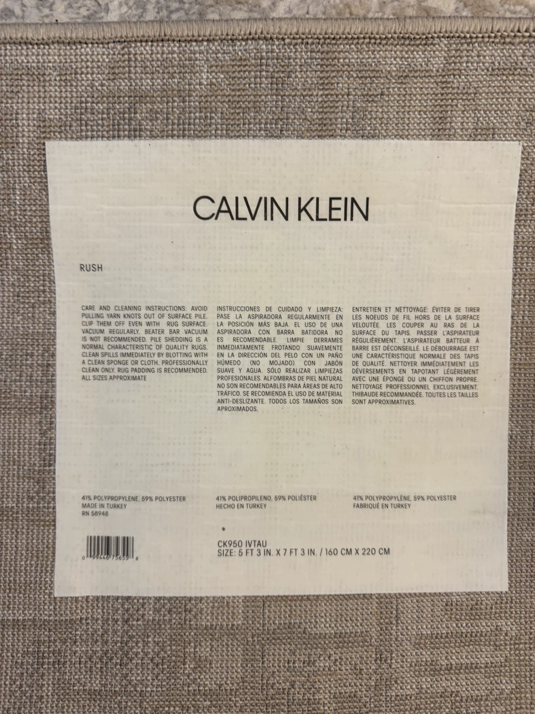 (Pick up by 8/31) Calvin Klein Area Rug (5'3" x 7'3") - photo 2