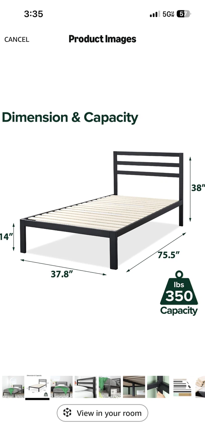 Black Metal Twin Bed Frame