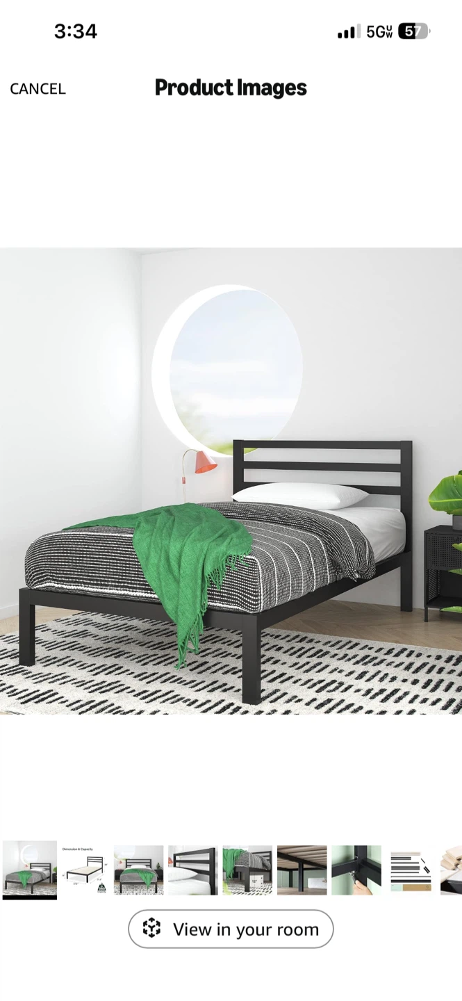 Black Metal Twin Bed Frame - photo 4
