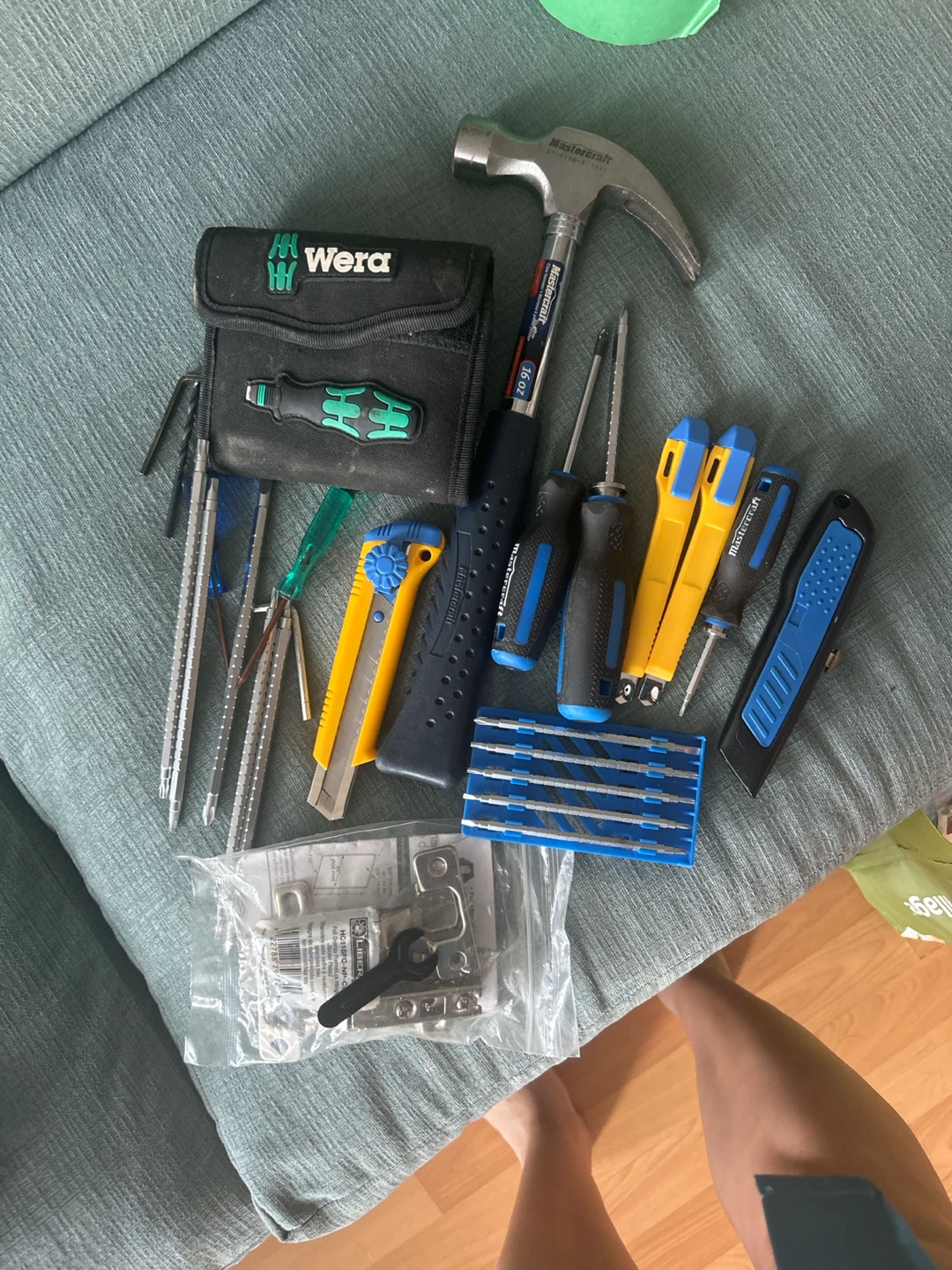 Wera and Mastercraft Tool Set with Cabinet Hinges