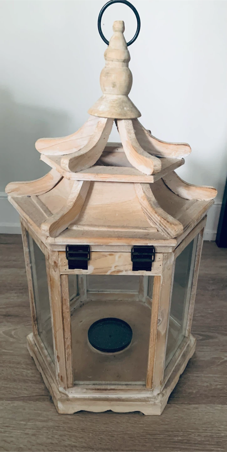Wooden Hexagonal Lantern - photo 4