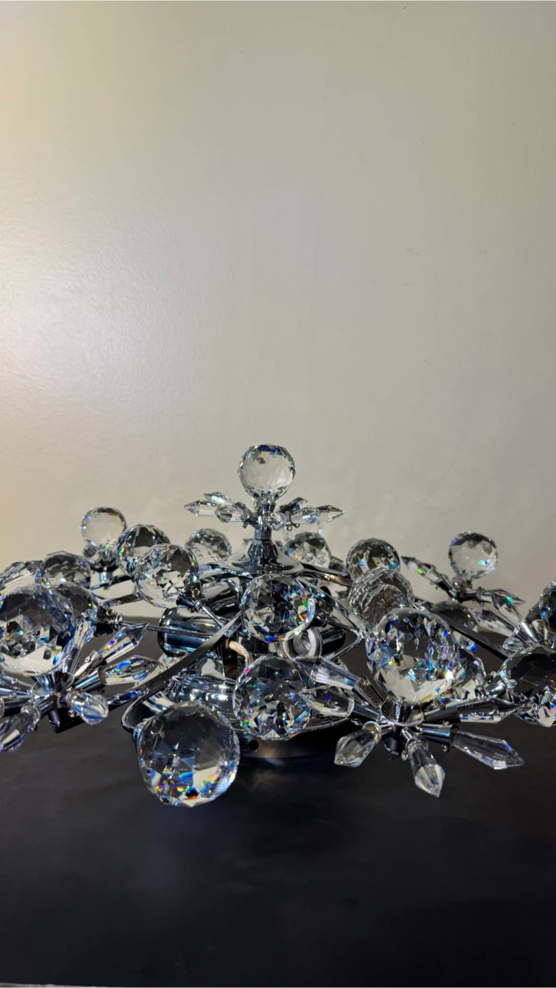 Vintage Crystal Mount Ceiling Light Floral Chandelier - photo 5