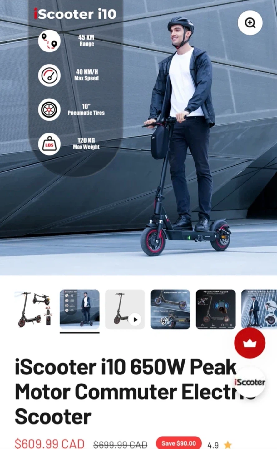 iScooter i10 Electric Commuter Scooter - photo 3