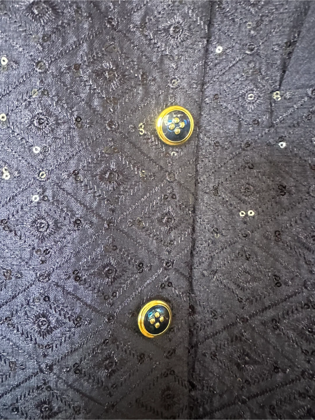 Navy Blue Sequin Embellished Vest - photo 2
