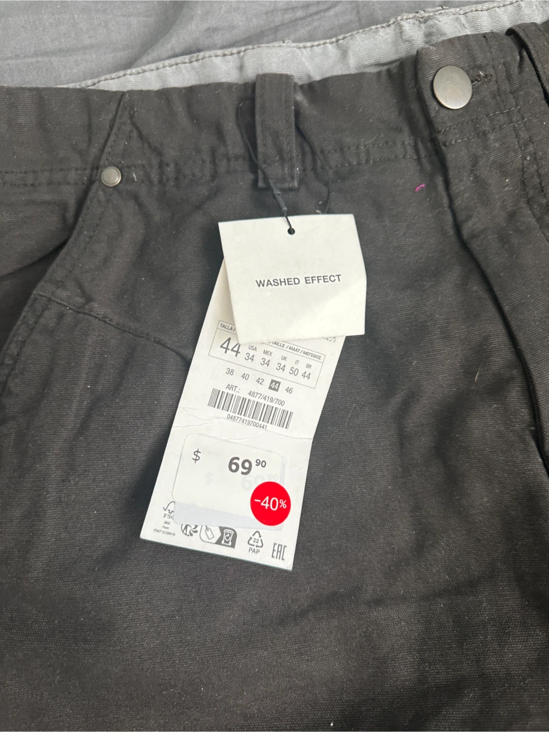 Zara Black Washed Effect Wide Leg Jeans - photo 2