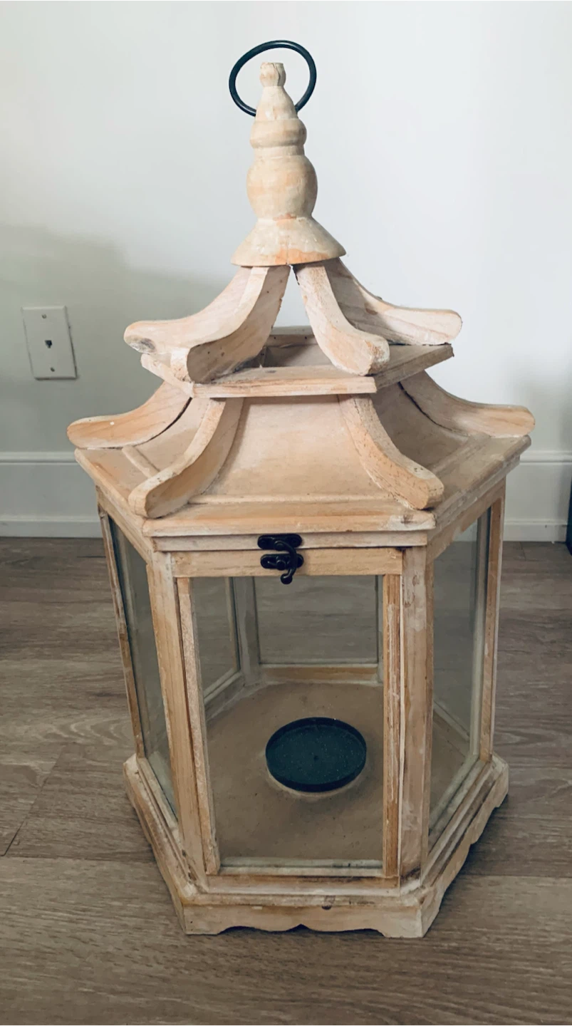 Wooden Hexagonal Lantern