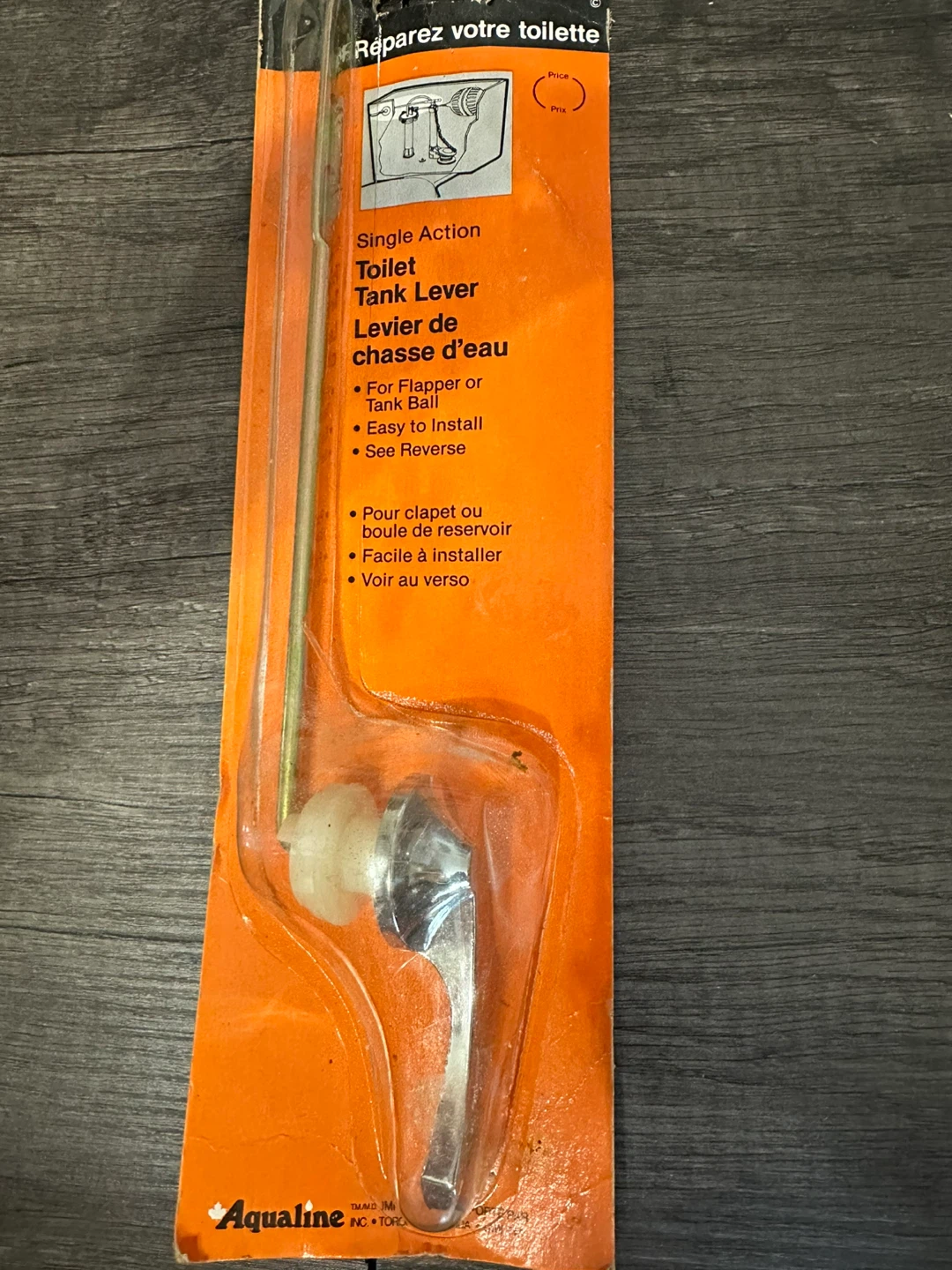 Aqualine Single Action Toilet Tank Lever