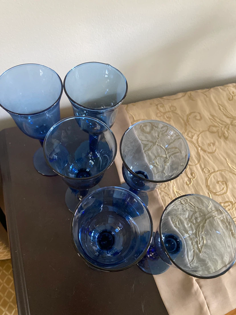 Mexican Blue Glass Goblets (Set of 6) - photo 3