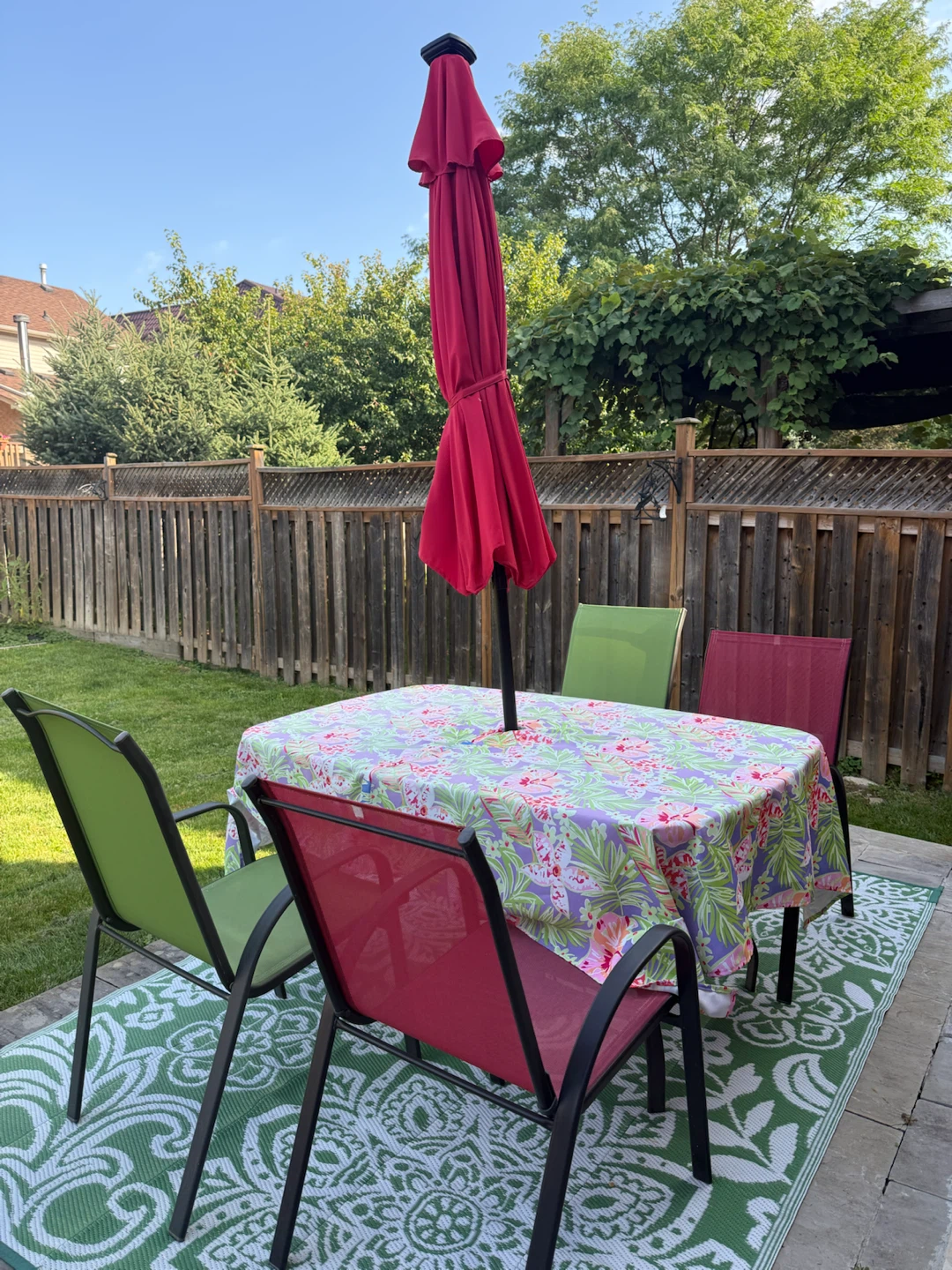 Patio Dining Set with Table, Chairs & Umbrella - photo 4