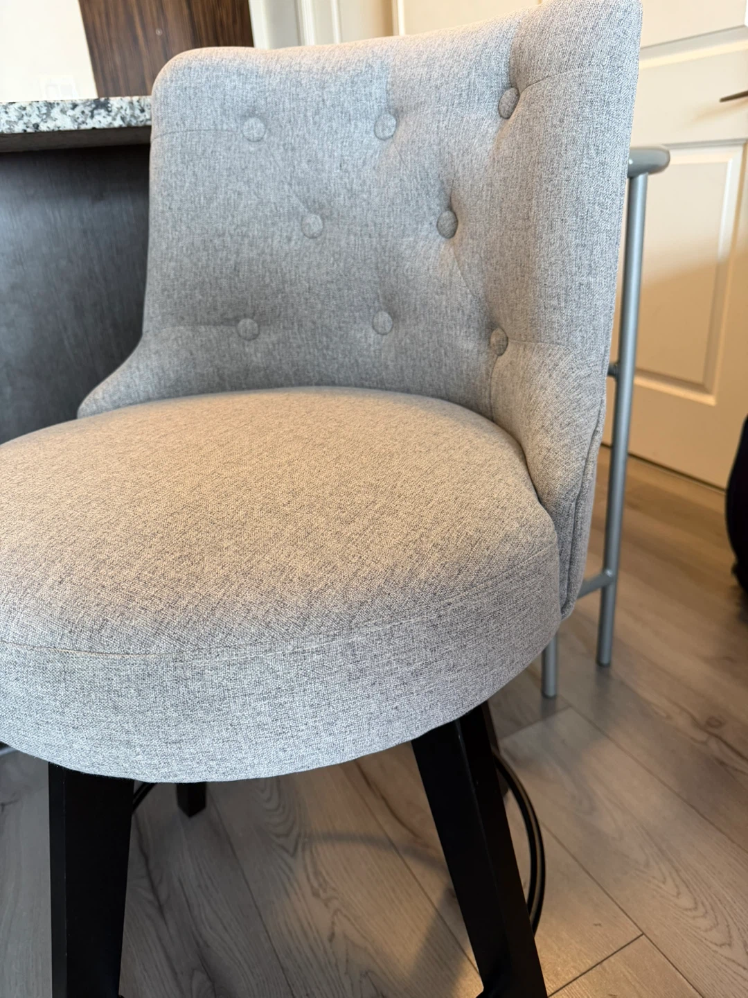 Watson & Whitely Swivel Bar Stools - Fabric Flint Grey Set of 2 - photo 5