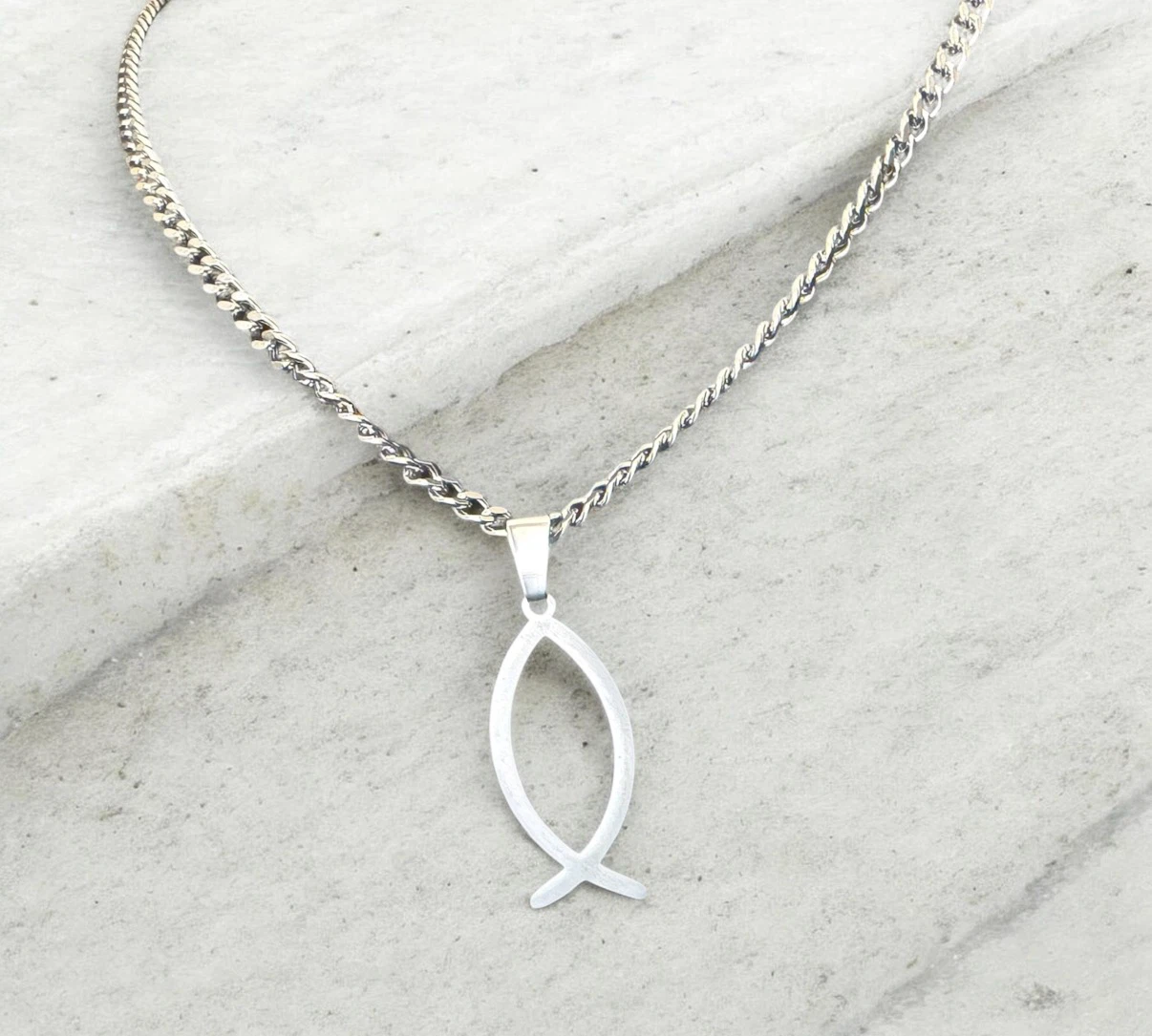 Stainless Steel Fish Pendant Necklace