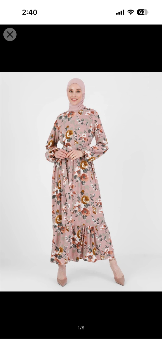 Floral Print Maxi Dress with Belt