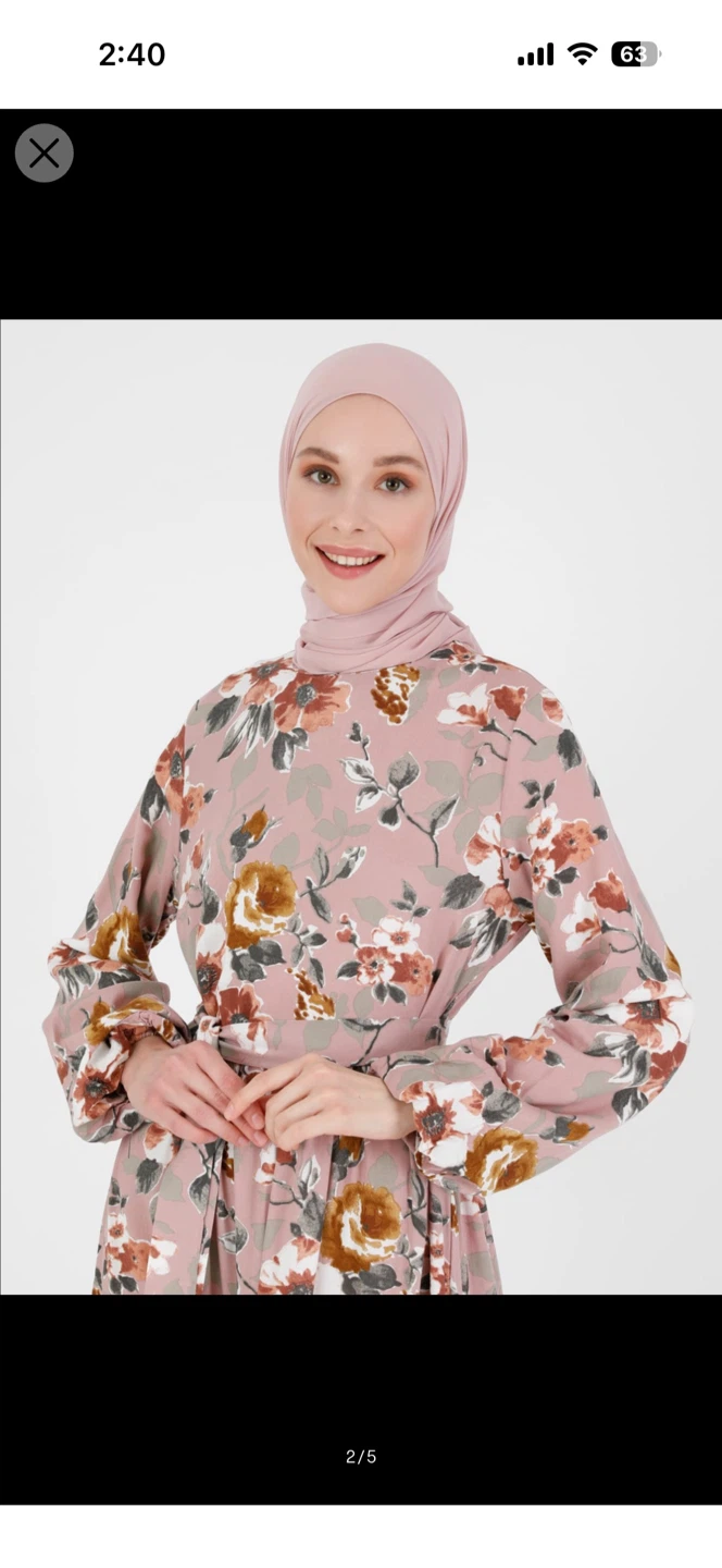 Floral Print Maxi Dress with Belt - photo 2