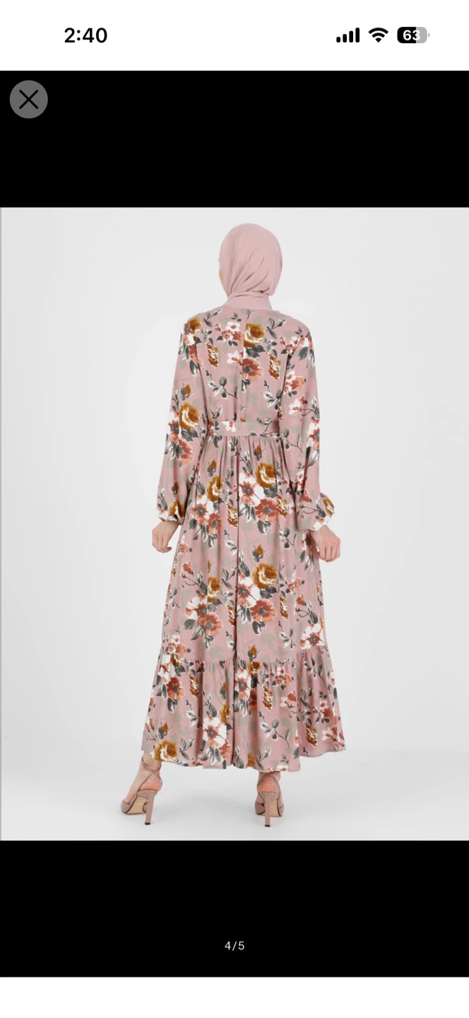Floral Print Maxi Dress with Belt - photo 4